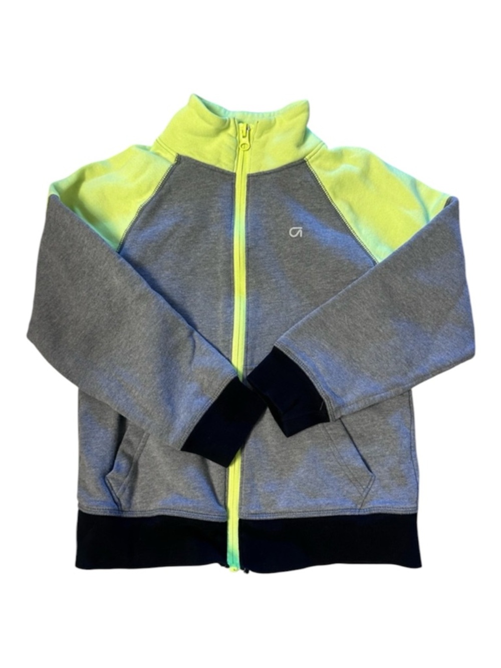 GAP Kids Gray and Neon Yellow Hoodie